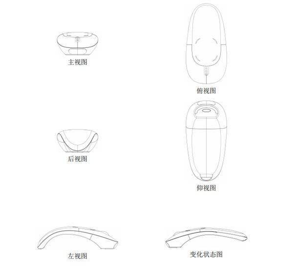 从官方公布的设计图来看,  vivo鼠标手柄呈现弓形,还能变化形态,使得