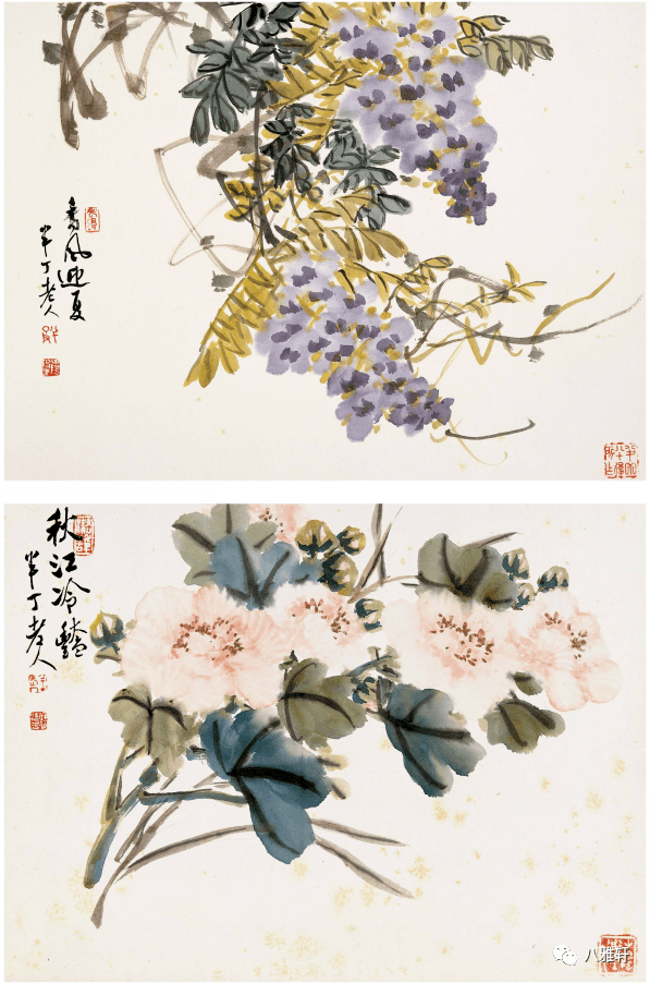 八雅轩丨【八雅丹青】国画大师陈半丁的花卉小品,脱俗