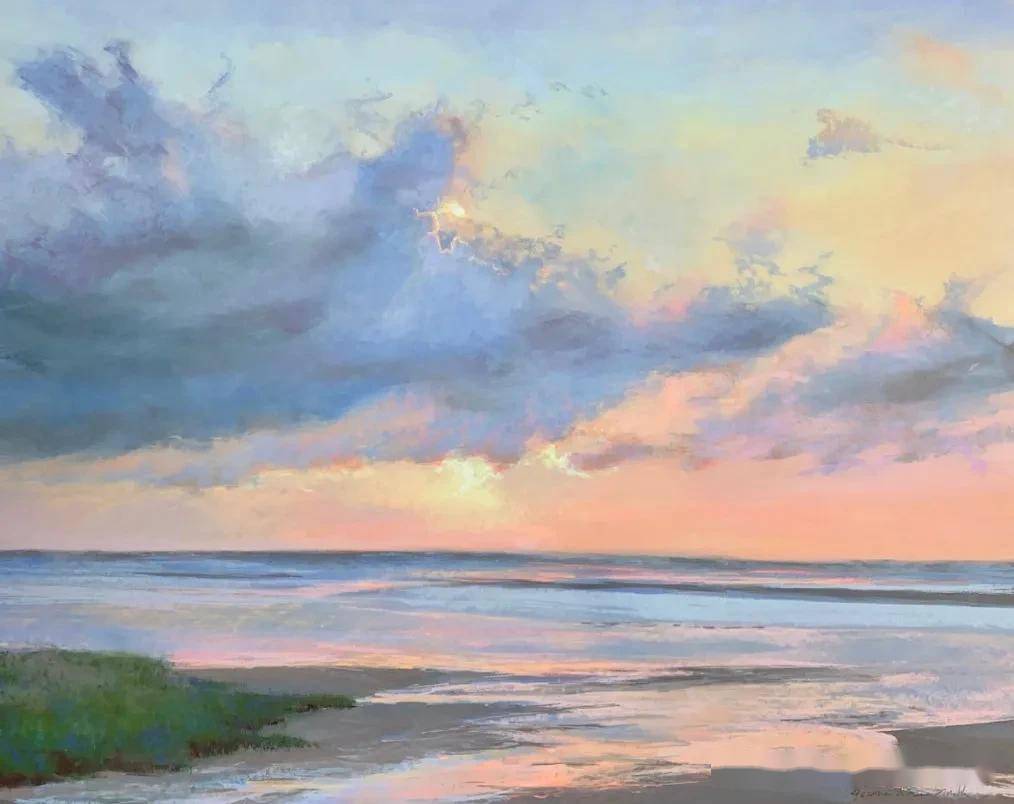 美术作品欣赏·海边的夕阳