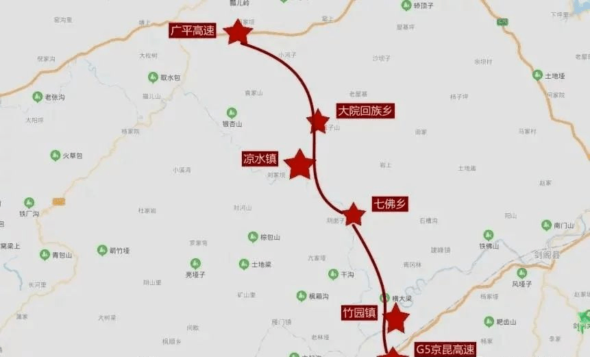 广元新规划一条高速,全长42公里!