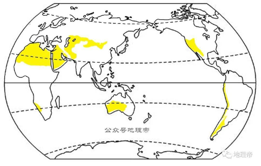 常年受副热带高压和东南信风的影响,空气干燥; 沿岸有本格拉寒流的