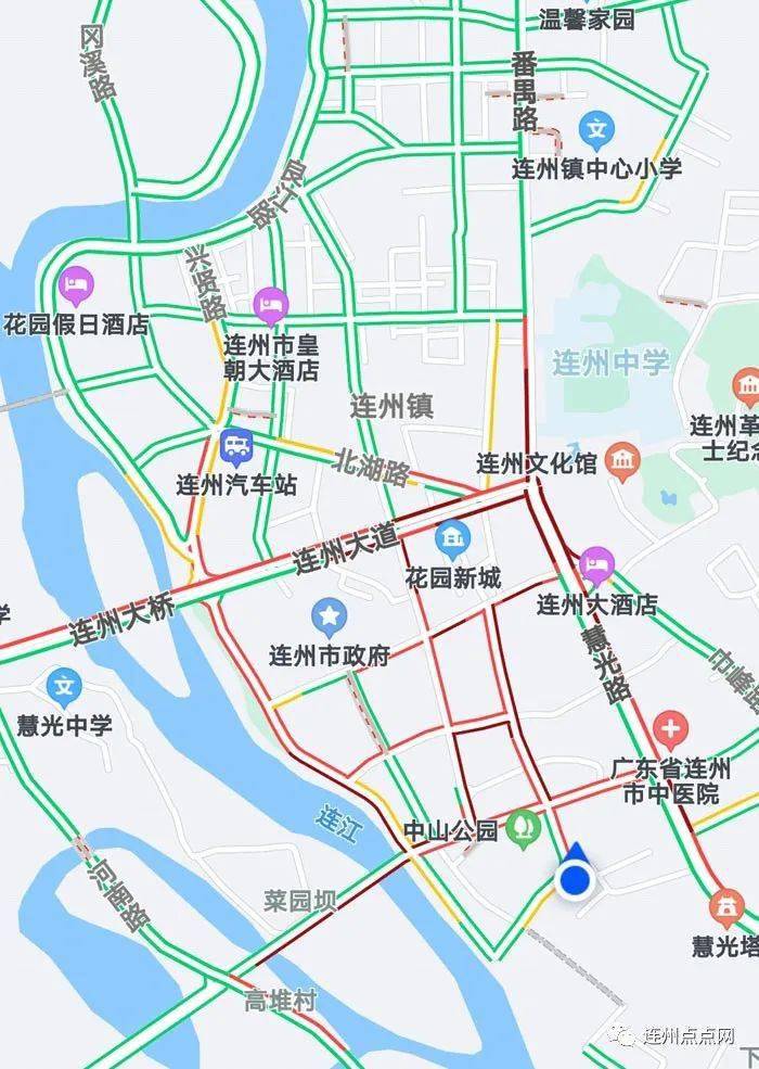 昨天连州市区大堵车,地图看一片红!场面极其壮观