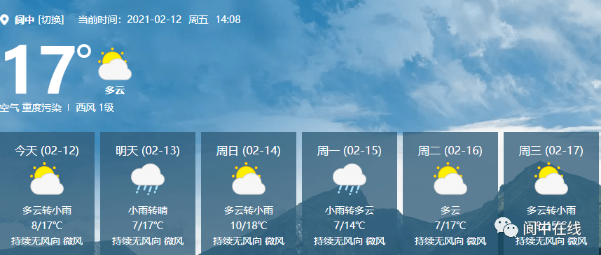 阆中春节天气预报来了!还有这些