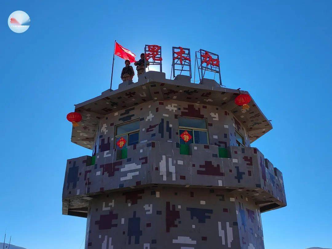昆木加哨所新春佳节到来之际,西藏军区某旅战备执勤官兵坚守在海拔