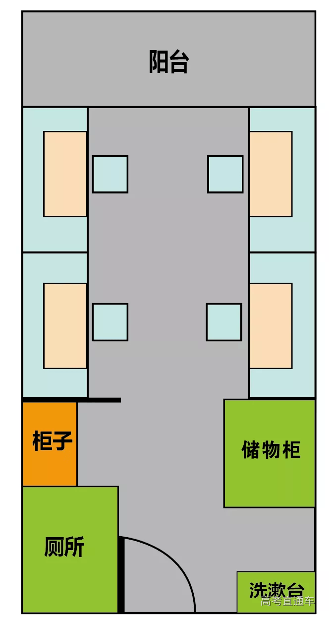 在2017年,所有寝室楼(除了学四)都配备了浴室,宿舍楼内有洗衣机,热水