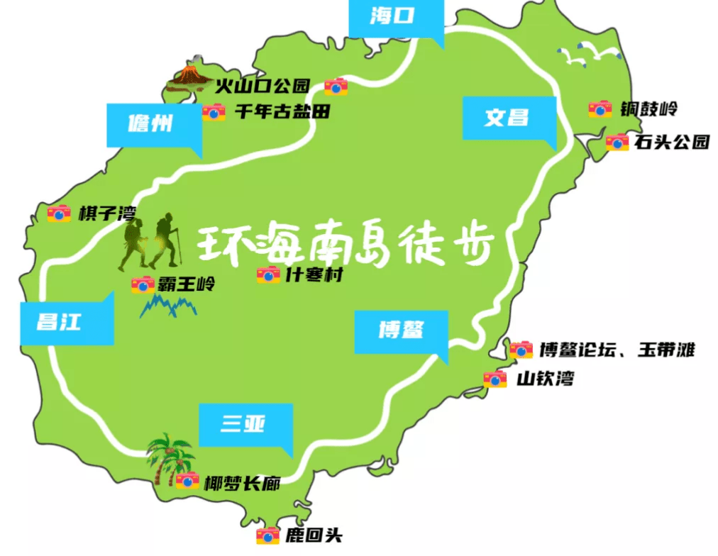 海南7天6晚360落地环岛自驾与海岸线徒步小众景点一网打尽