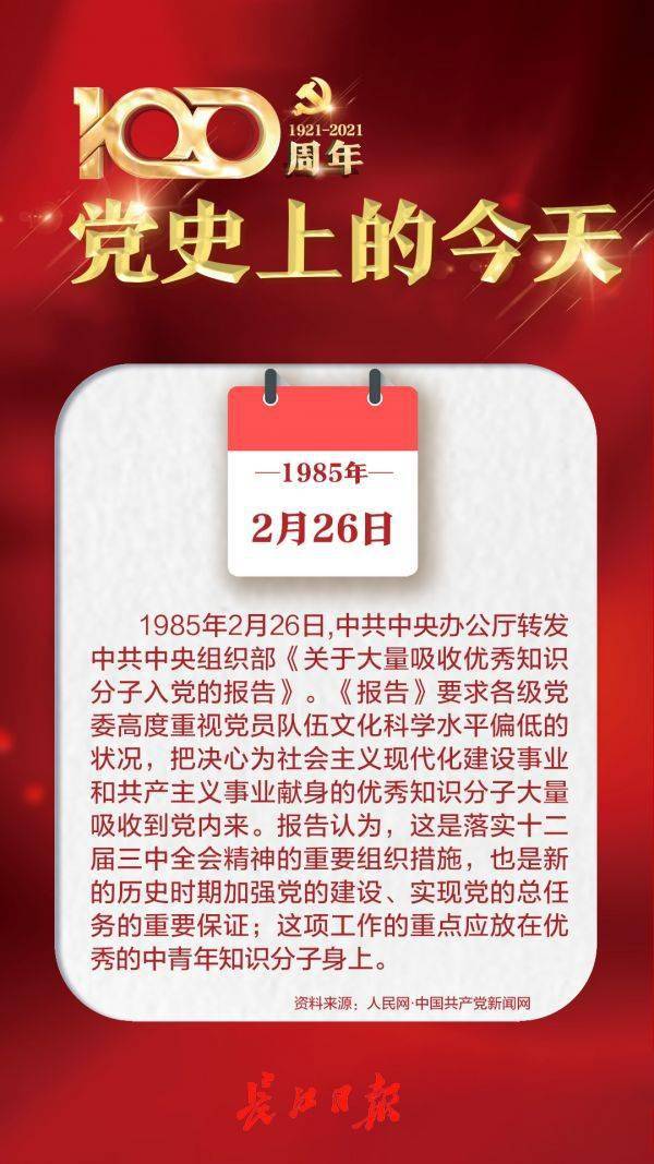 1985年2月26日《关于大量吸收优秀知识分子入党的报告》丨党史上的