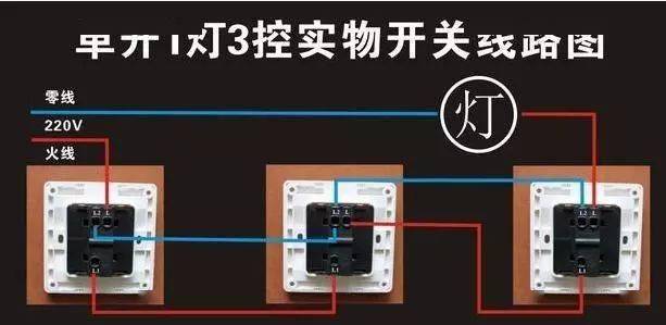 3个开关控制1盏灯怎么连接线路附上36种常见照明控制原理图