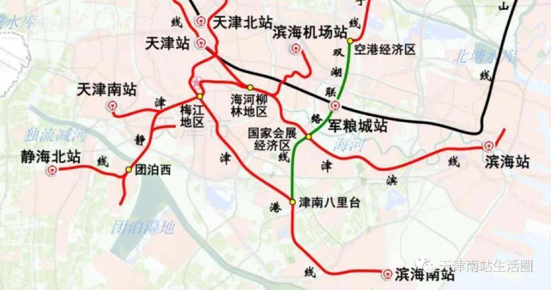 专项规划(2019-2035年,从途中可知,天津南站将引入一条市域(郊)铁路