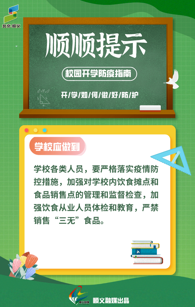 温馨提示顺顺提示开学在即校园防疫指南来啦