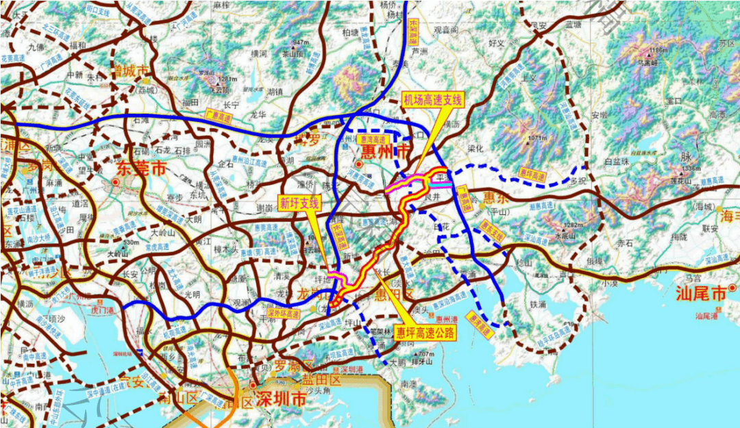 深惠再建新高速:接深圳外环高速,长深高速,惠州机场新航站楼!