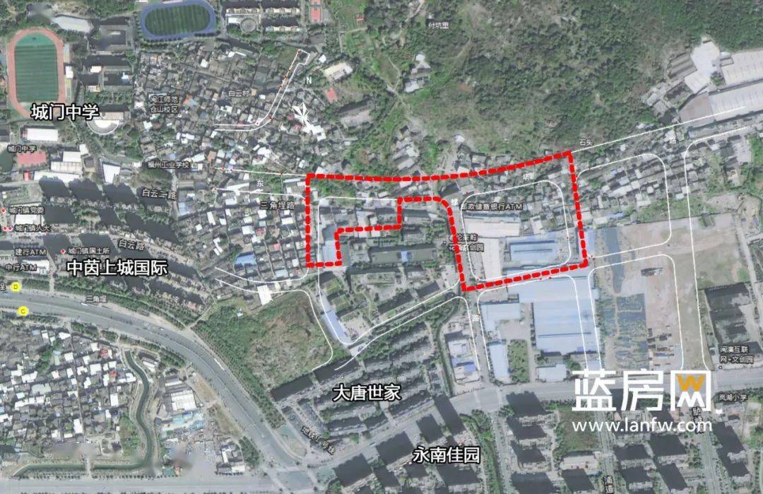 8亩) 用地范围 : 涉及福州市仓山区城门镇的白云村,共计1个镇1个行政