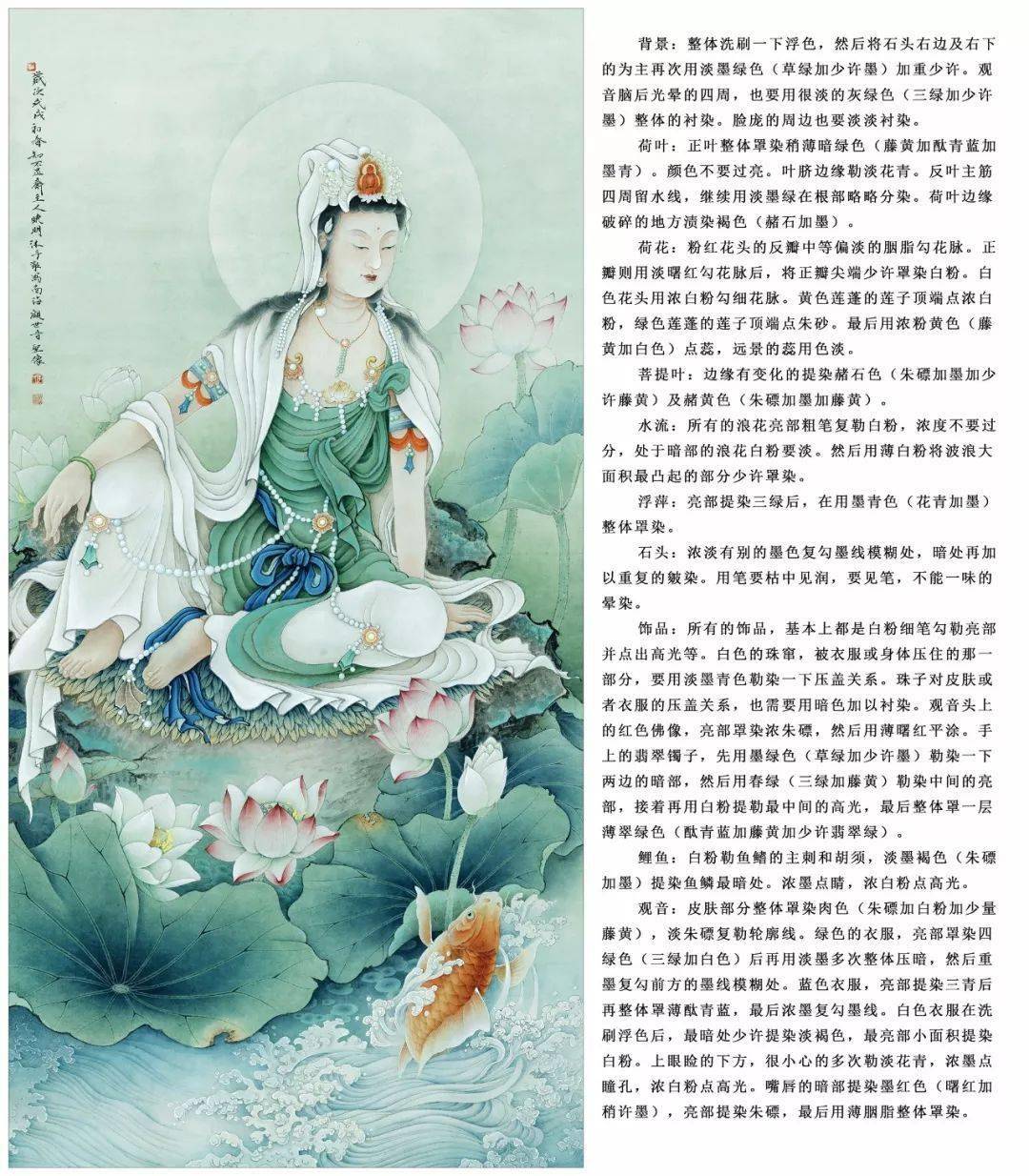 《观音宝像》工笔绘制文字解析_李晓明