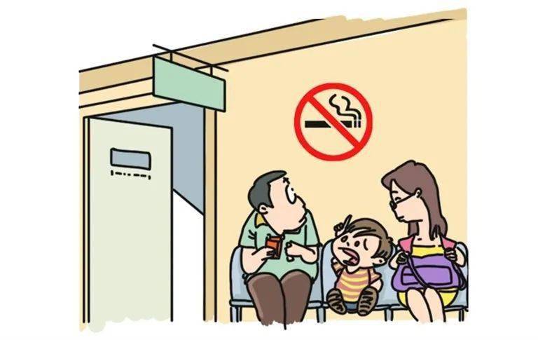 画遵守控制吸烟规定,不在禁止吸烟的公共场所吸烟