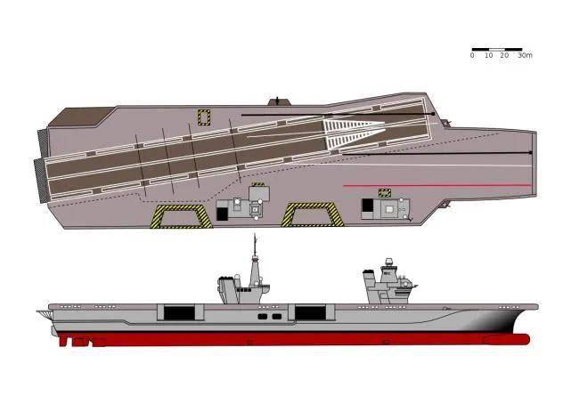 未成型的法国pa2航母:排水量67000吨,弹射版女王级