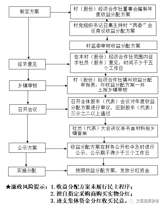 村(股份)经济合作社收益分配流程图