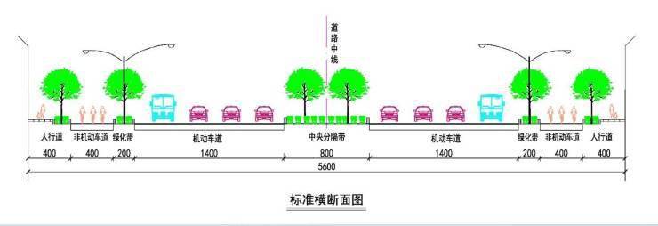 设计参数: 道路性质:规划为城市快速路,近期按主干路实施 设计车速