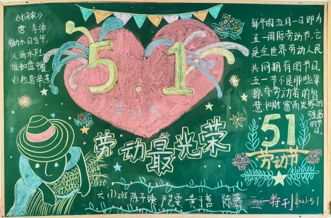 用黑板描绘劳动故事,沪上学校这些黑板报作品你最喜欢