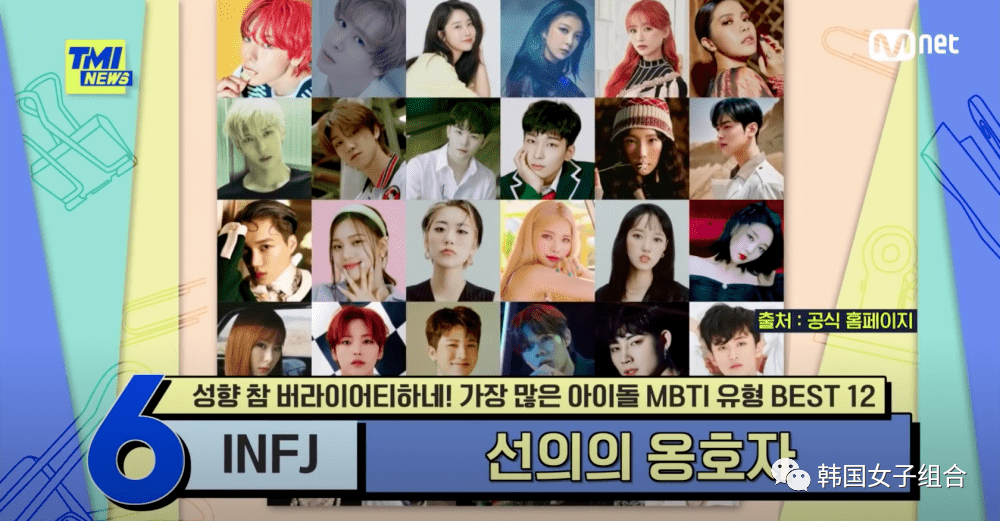 top6:infj(善意的拥护者,四次元魅力)代表爱豆:nct廷佑,mark,astro