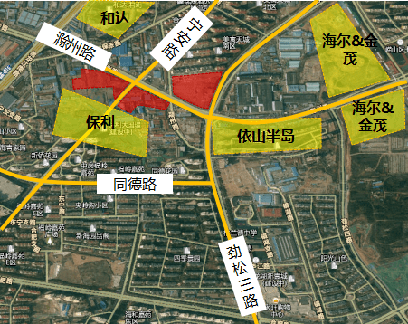 位于市北区宁安路以东,劲松三路以西,滁州路以北,为商服用地,总占地