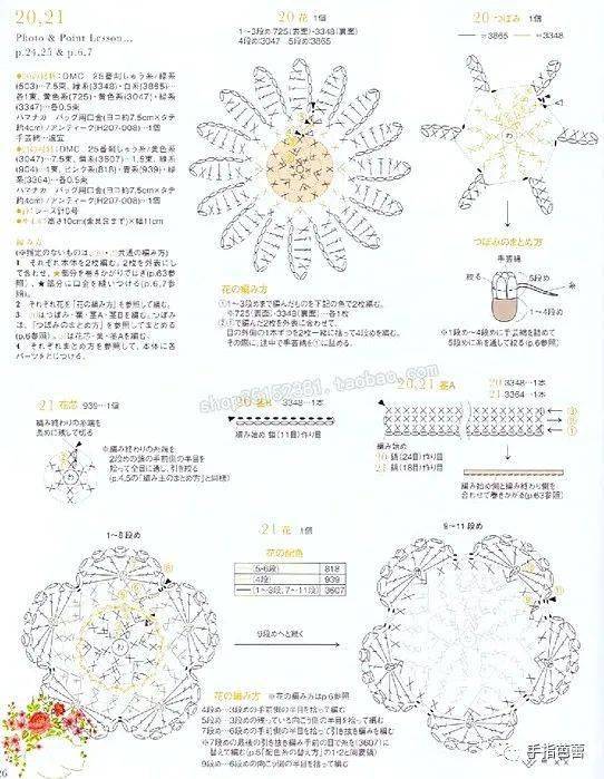 钩织漂亮的小花花 附图解