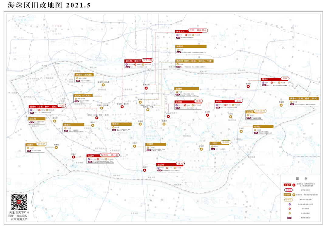 海珠区旧改地图发布!超20个旧村要改造!