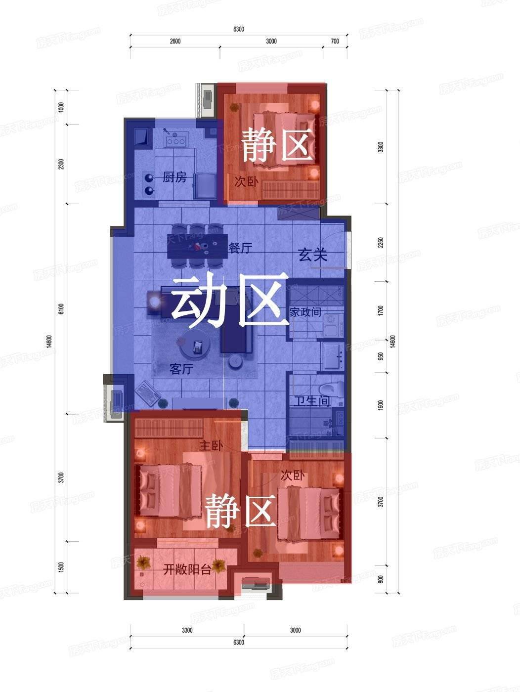 太原远洋万和四季这个型南北不通透,暗卫,客厅朝西,动静不分离 谁会买