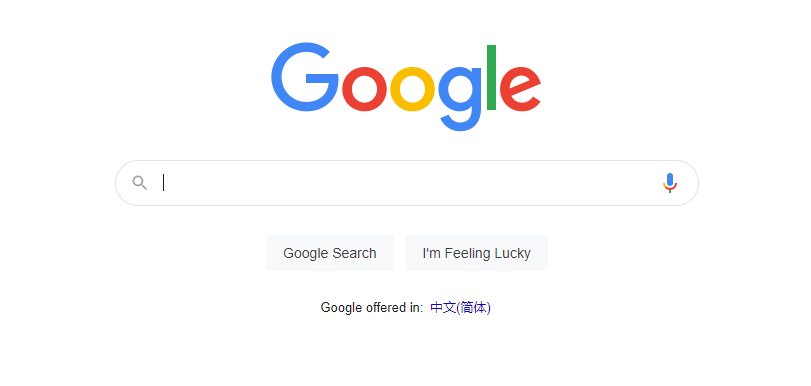 打开谷歌浏览器,正常打开google.com显示是如下图,没有传图的地方.