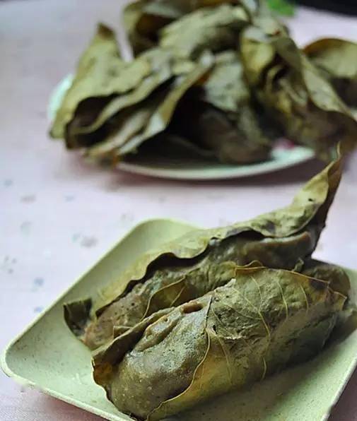 桐子叶粑粑温塘的民间美食