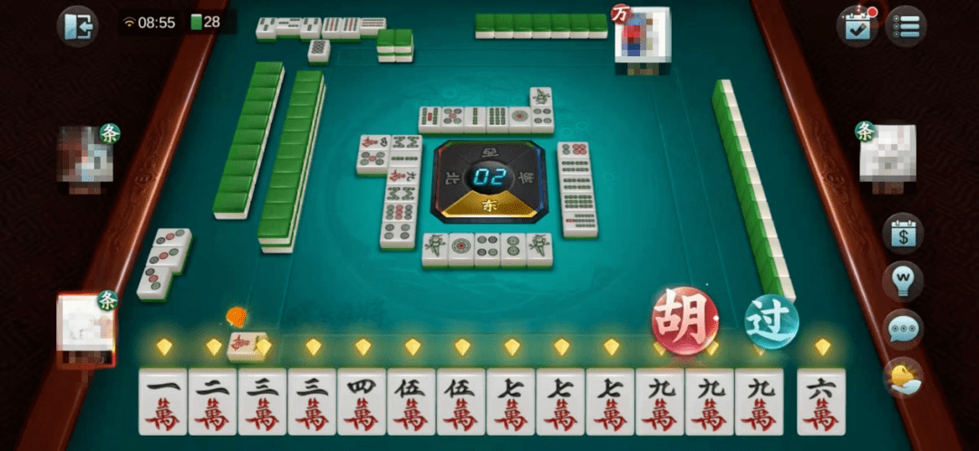 1经典血流模式中有以下牌型,此时摸到一张六万,是否胡牌?