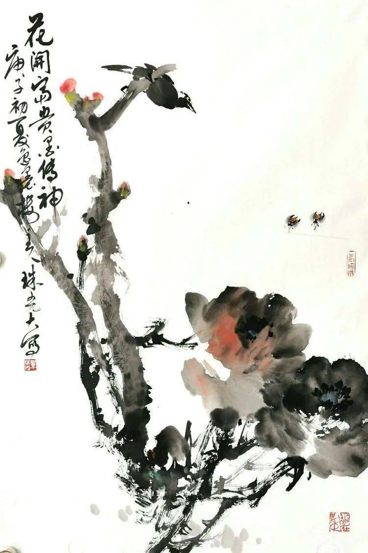 大胆创新,不拘一格的写意花鸟画,很美!