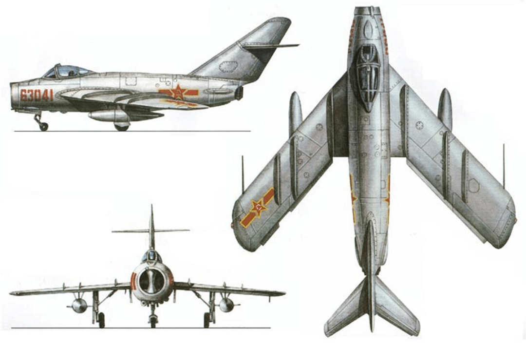 △歼-5飞机的三视图