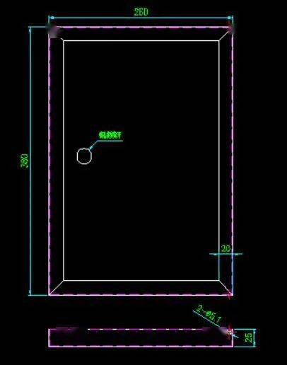 门板cad钣金展开图及折弯线怎么画?