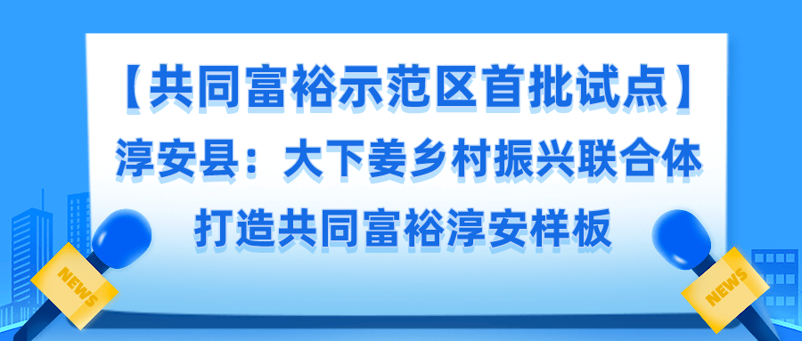 共同富裕示范区首批试点淳安县大下姜乡村振兴联合体打造共同富裕淳安