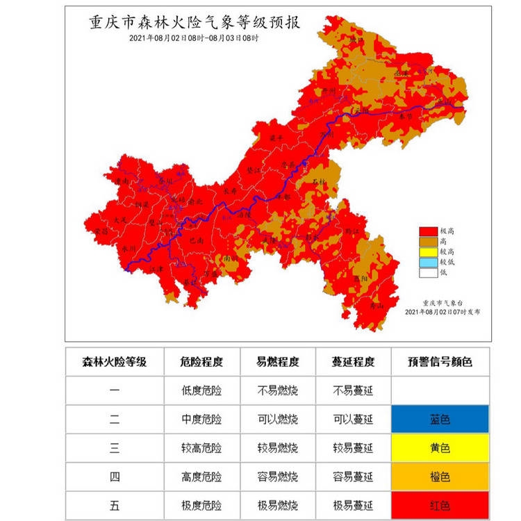 重庆多次发布森林草原火险红色预警信号 各区县积极应对