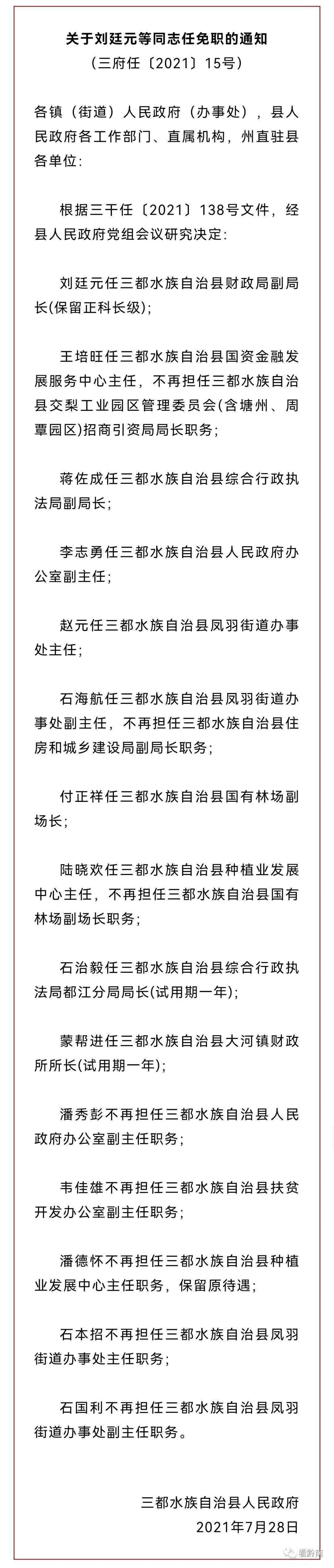 黔南州最新人事