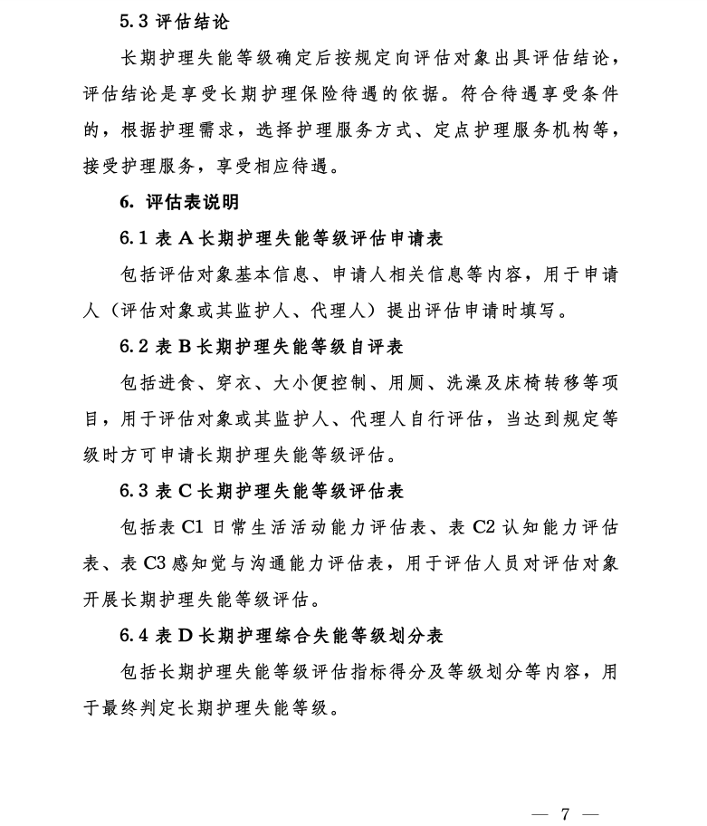 国家医保局,民政部印发《长期护理失能等级评估标准(试行)》(附评估