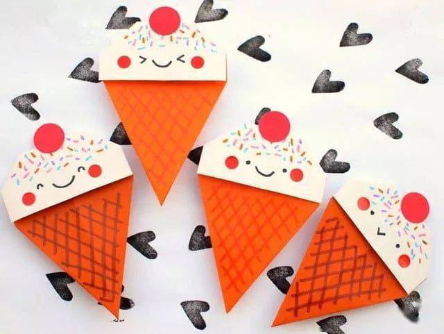 【折纸】可爱的折纸冰淇淋,做一做降降温