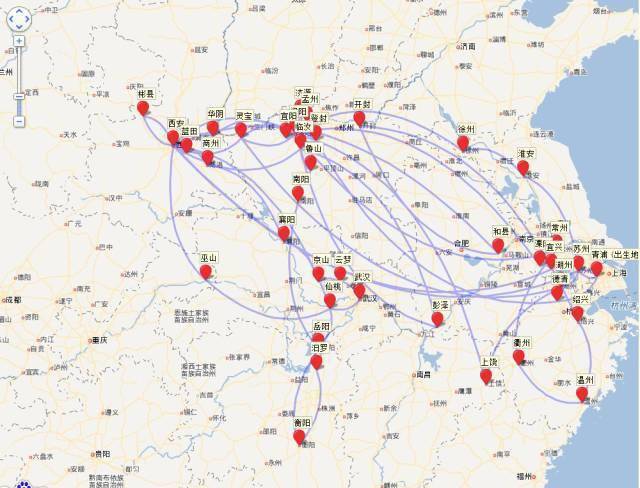 有人把李白杜甫一生的足迹做了张地图发现了大事情