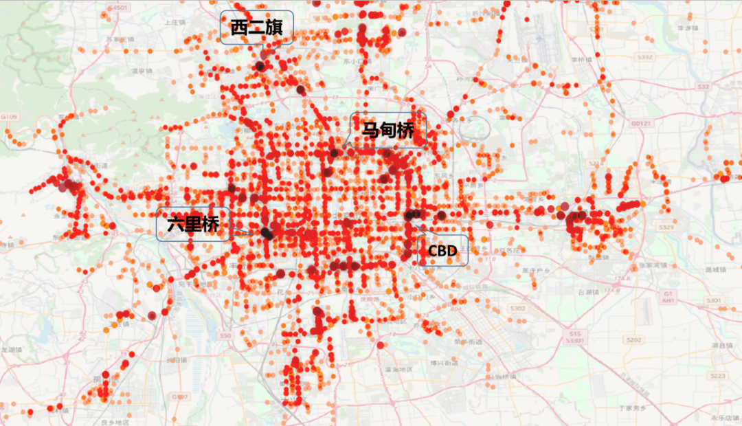 公交站点登降量热力图