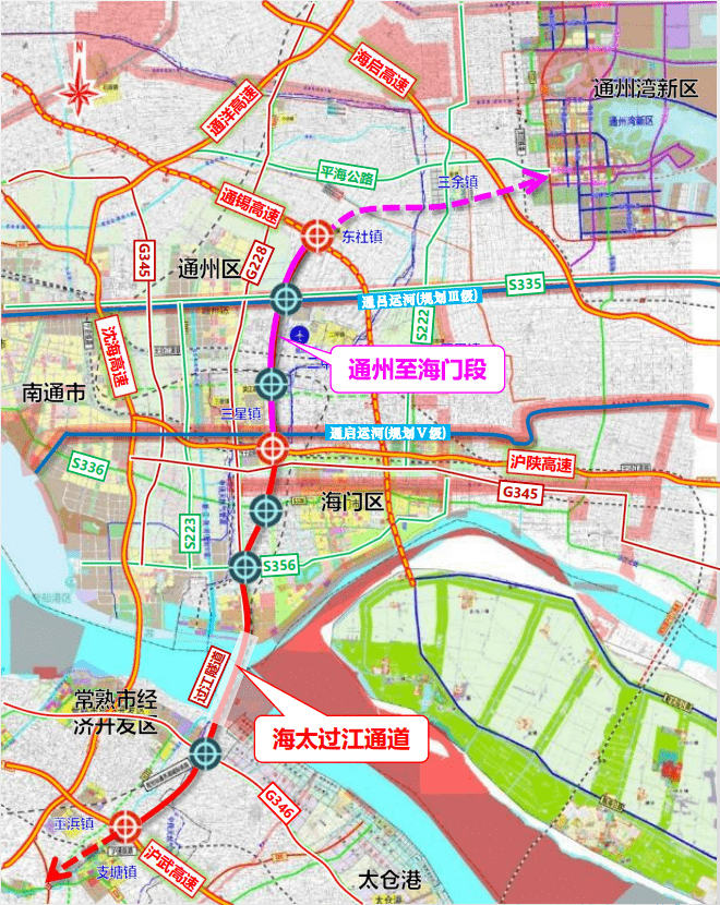 海太过江通道建成后, 其中公路连接通锡高速,沪陕高速和沪武高速