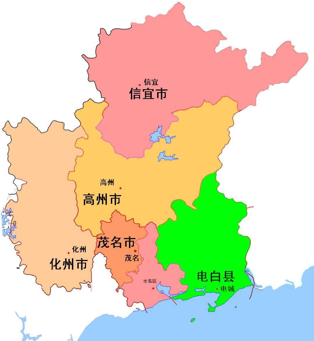 茂名行政区划图