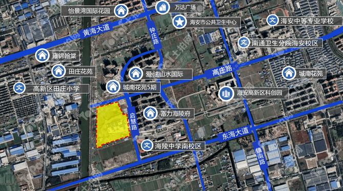 南通又一双限地块上新海安高新区约93亩宅地挂出起拍楼面价5491元㎡下