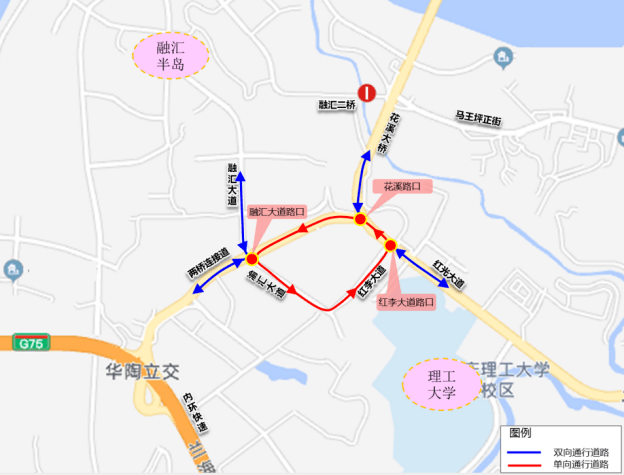 渝汇大道,红李大道,红光大道(红李大道路口至花溪隧道南