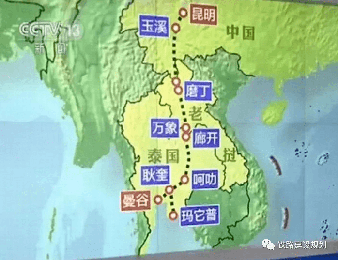 中老泰铁路全线走向示意图▼