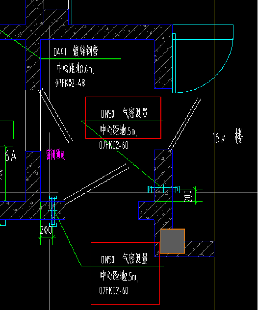 1,气密测量管(07fk02-60)注意要点:数量;位置,标高;管径大小;长度