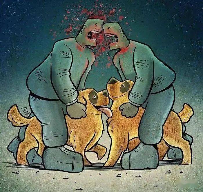 40岁伊朗插画家创作讽刺人性的插画震撼无数人