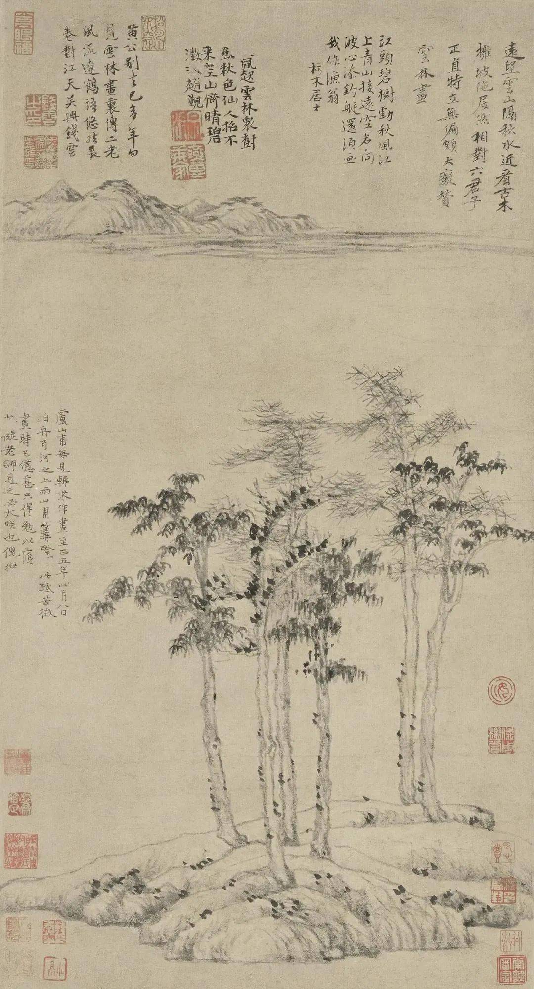 元 倪瓒 六君子图