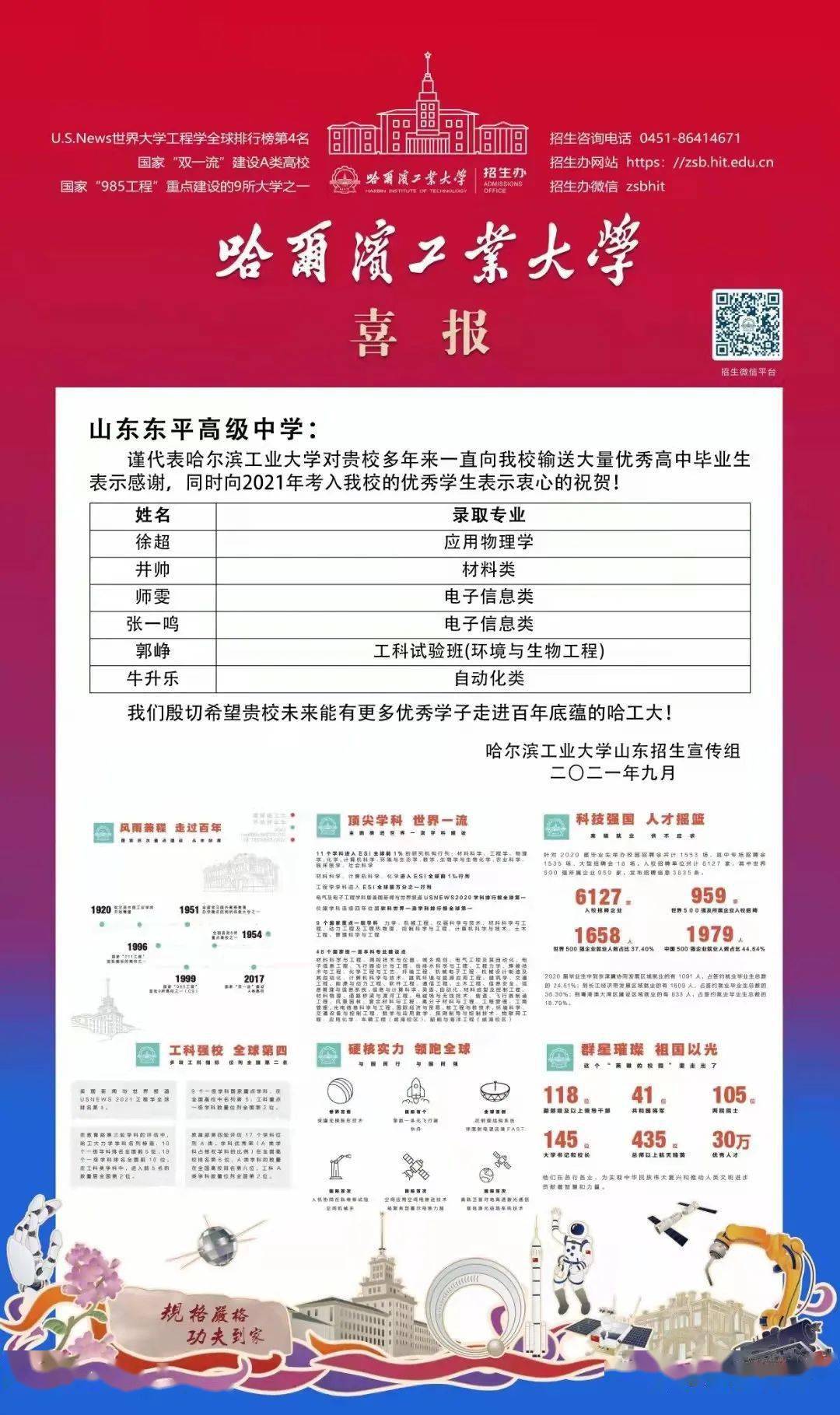东平高级中学再次被清华大学授予"生源中学"荣誉称号