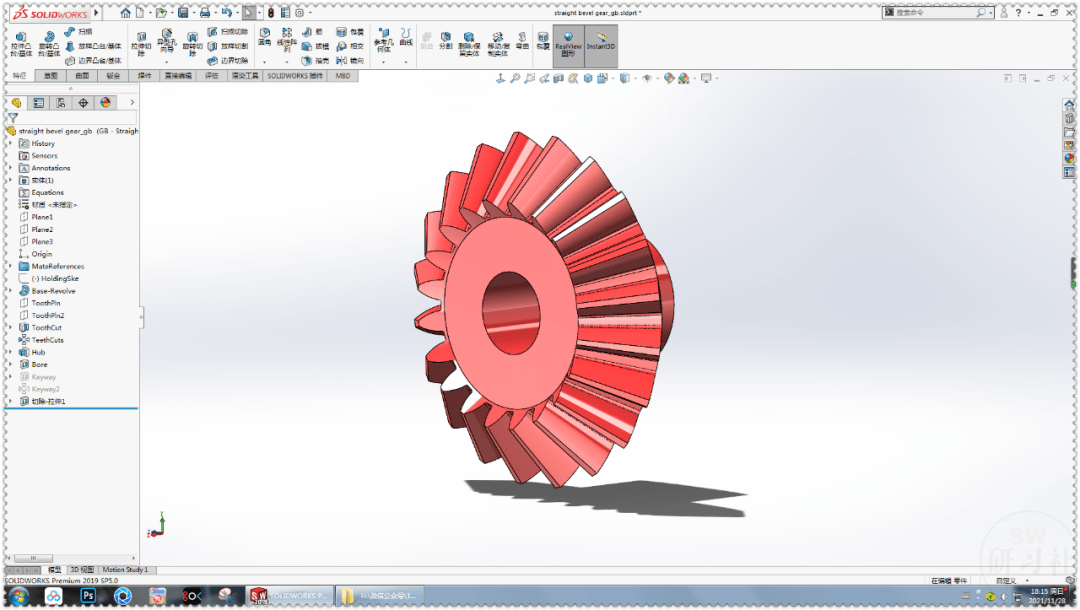 用solidworks制作的锥齿轮传动